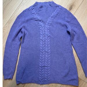 Talbots Purple Cable Knit Wool Blend Sweater – Women’s Size L